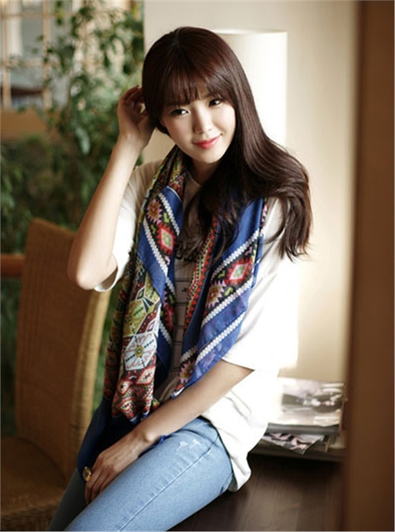 真絲圍巾 女士圍巾 印花圍巾