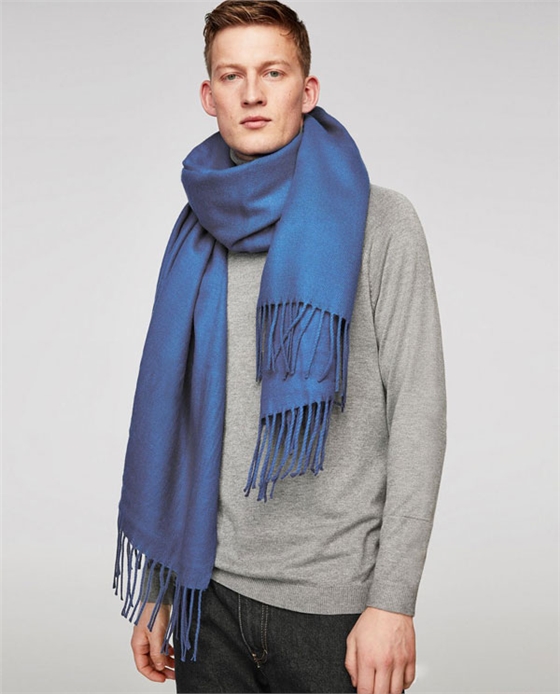藍色男士圍巾