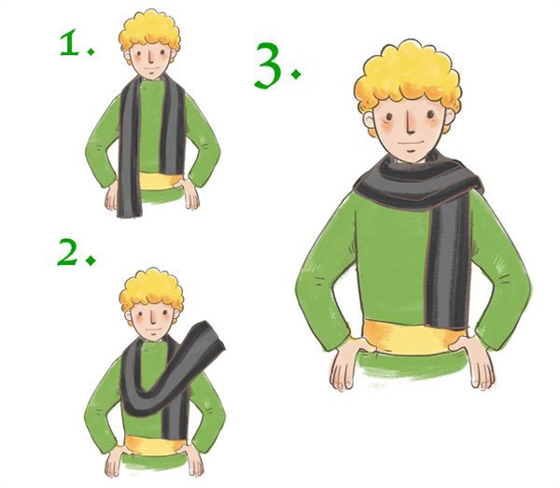 男士圍巾圍法方法二