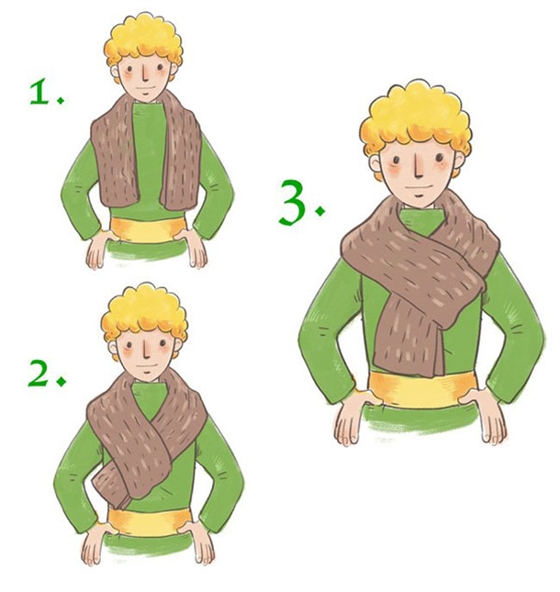 男士圍巾圍法方法三