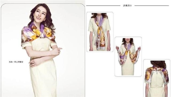 絲巾圍法一、別具一格去野餐