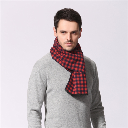 格子男式圍巾