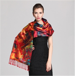 時(shí)尚高檔真絲印花披肩