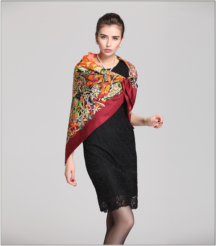 真絲圍巾  印花圍巾