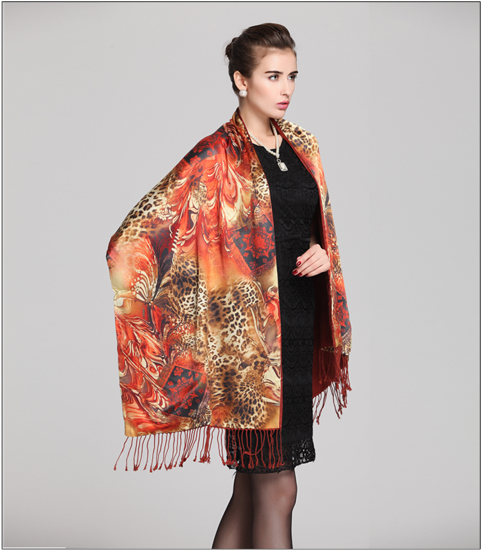 真絲披肩 印花披肩 真絲拉絨披肩