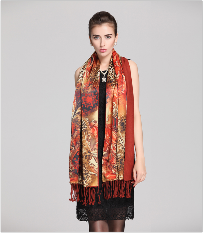 真絲披肩 印花披肩 真絲拉絨披肩