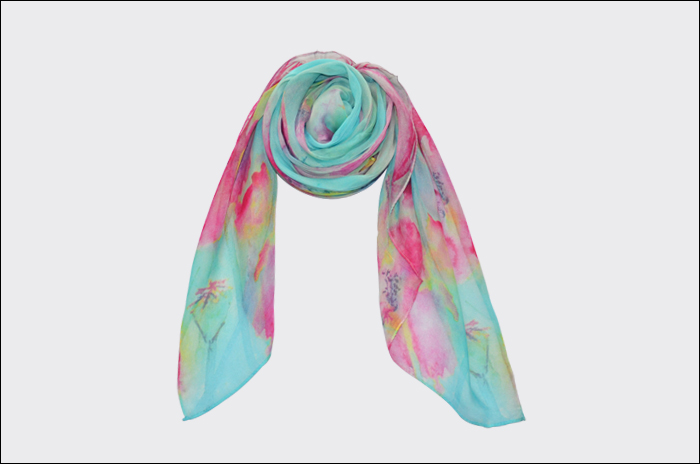 時尚印花圍巾 真絲圍巾 女士圍巾