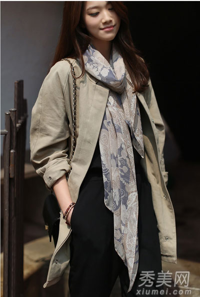 真絲圍巾 女士圍巾 印花圍巾