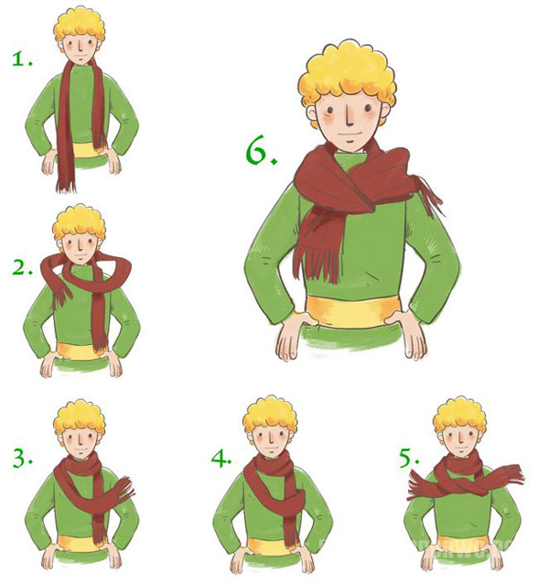 男士圍巾圍法方法四