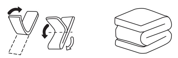 縱向?qū)φ?，再往返折成M型