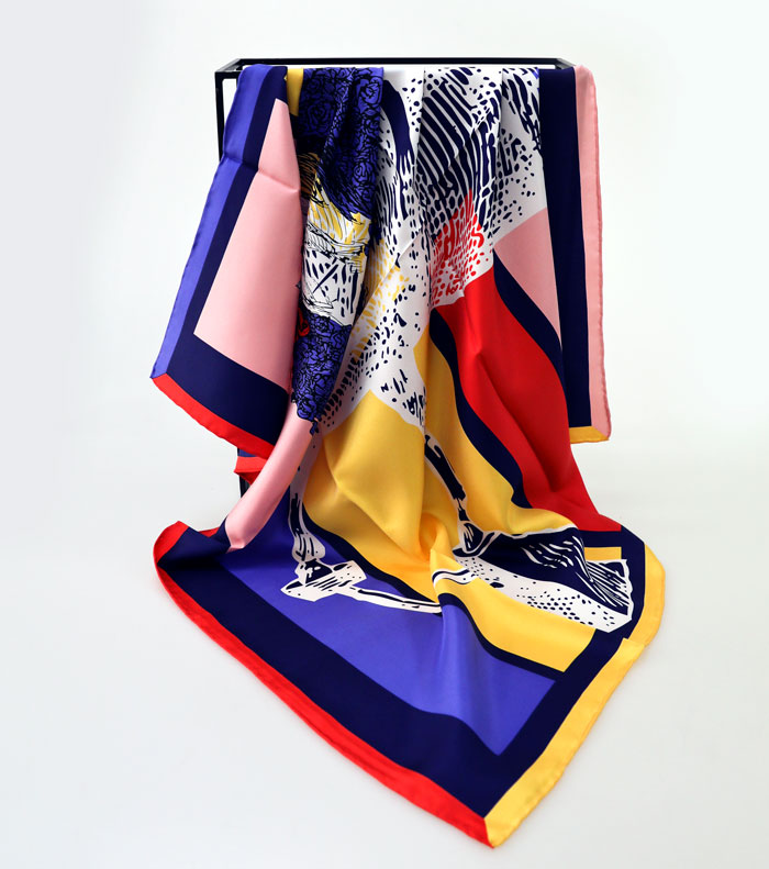 五彩斑斕絲巾細(xì)節(jié)圖